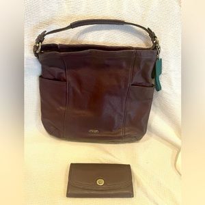 Coach Deep Purple leather purse and wallet